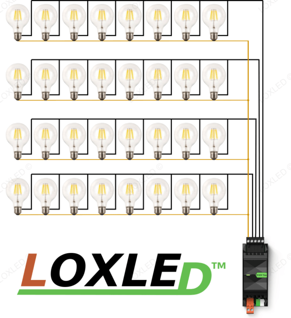 Schema raccordement loxone dimmer Loxled E27 G95
